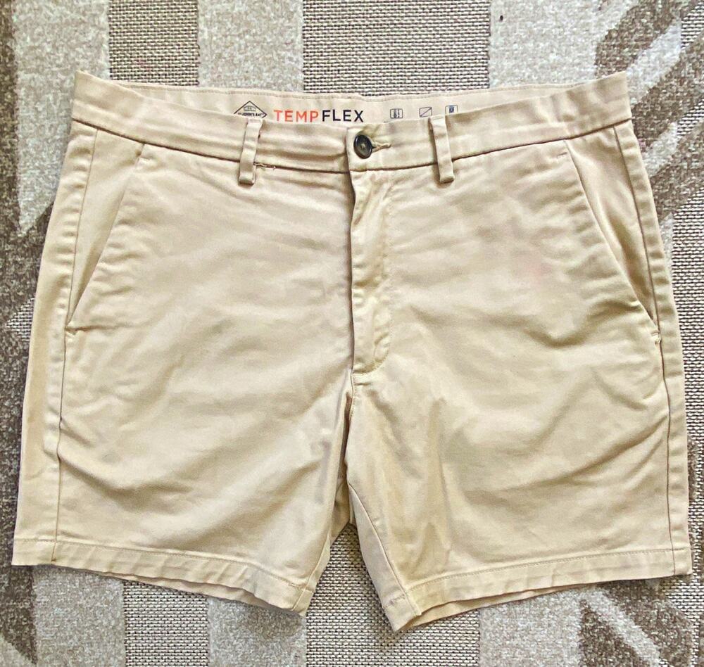 Union Bay Tempflex Beige Chino Shorts Men’s Regular Flat Front Button Pockets